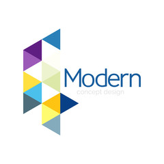 Triangle shape design abstract business logo icon design. Company logotype branding emblem idea