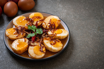 Fried Boiled Egg with Tamarind Sauce
