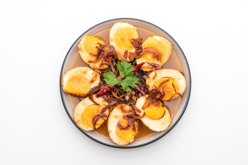 Fried Boiled Egg with Tamarind Sauce