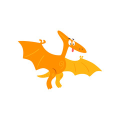 Cute cartoon pteranodon dinosaur, prehistoric dino character vector Illustration on a white background © topvectors