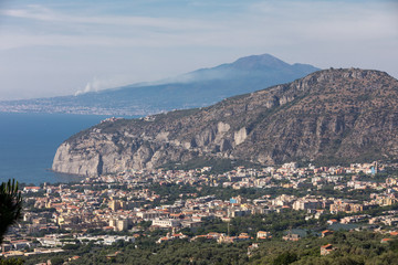 Fototapeta na wymiar Sorrento. Italy. Aerial view of Sorrento and the Bay of Naples.