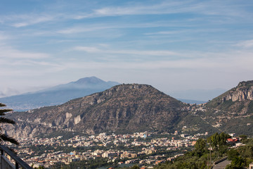 Fototapeta na wymiar Sorrento. Italy. Aerial view of Sorrento and the Bay of Naples.