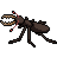 Obraz premium vector pixel art jaw beetle
