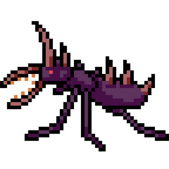 Obraz premium vector pixel art spike beetle