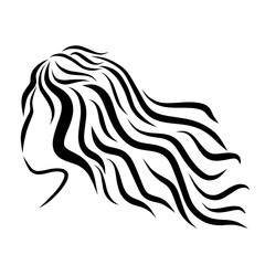 Profile of a young girl with long hair