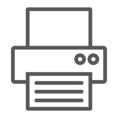 Fax line icon, office and document, printer sign, vector graphics, a linear pattern on a white background, eps 10.