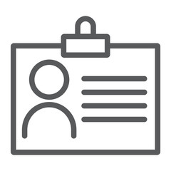 Account line icon, profile and id, avatar sign, vector graphics, a linear pattern on a white background, eps 10.