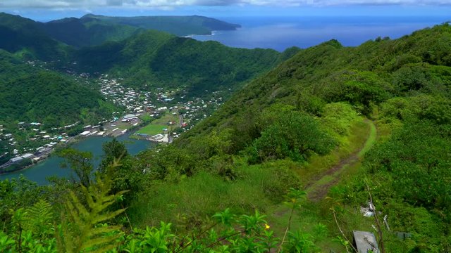 Pago Pago Landscape From Above The Island Of American Samoa