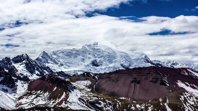 Ausangate, Glacier, Rainbow Mountain, Andean Mountain, Peru, South America, Time Lapse, 4k
