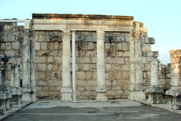 The landscape of the ruins of the ancient temples, where Jesus taught people at one time.