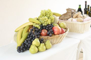Fruit basket on a table at an event