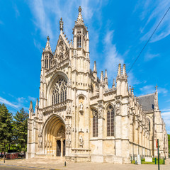 Fototapeta na wymiar View at the church of Notre Dame du Sablon in Brussels - Belgium