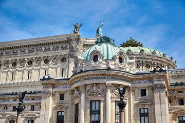 Palais or Opera Garnier & The National Academy of Music (Grand Opéra). Detail of the west facade of the building. Paris, France, Europe