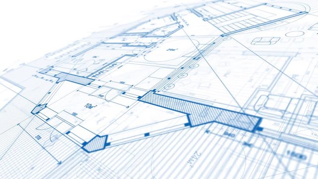 Architecture design: blueprint plan - vector illustration of a plan modern residential building / technology, industry, business concept illustration: real estate, building, construction, architecture