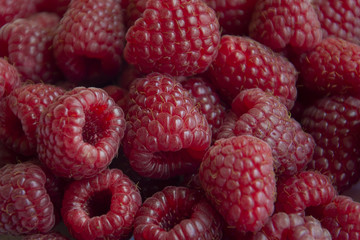 Fresh ripe raspberry close-up.