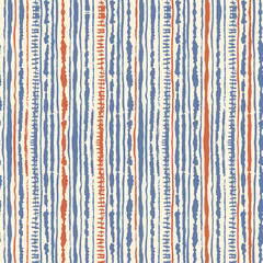 Seamless vector shibori tie-dye pattern of blue and red colours on white. Hand painting fabrics - nodular batik. Shibori dyeing for fabric, textile, ceramic