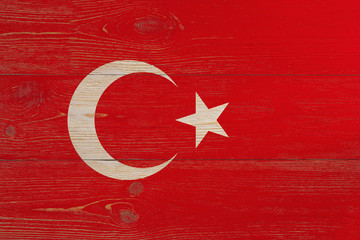 turkey flag painted on wooden planks