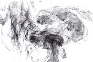 Fototapeta premium Black smoke on white background