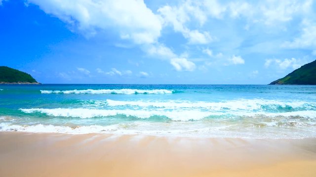 View Of Beach Seascapes.  Nai Harn Beach At Phuket, Thailand On 23 June 2018