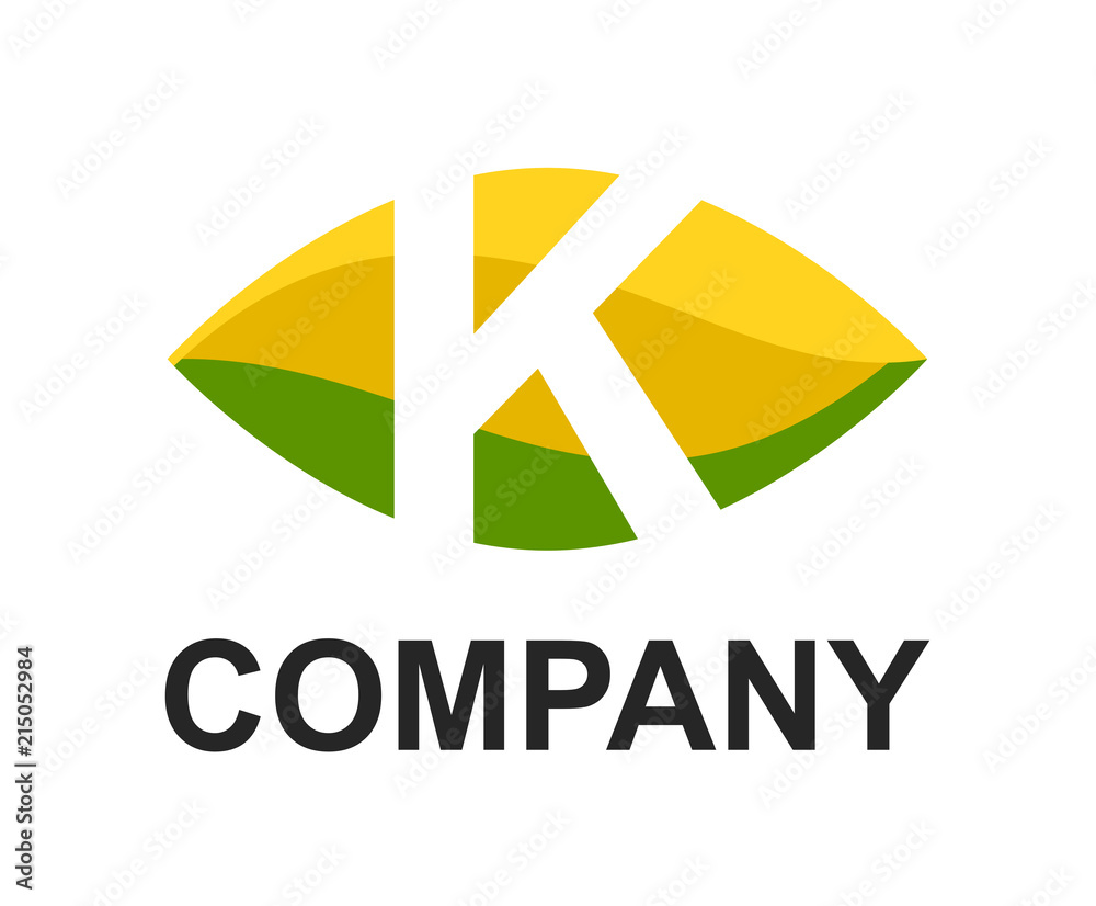 Wall mural k logo in oval