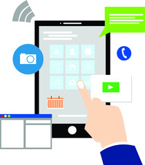 スマホ　アプリ　SNS　アイコンイラスト