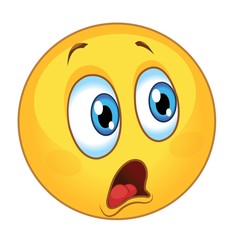 amazed emoticon. vector illustration