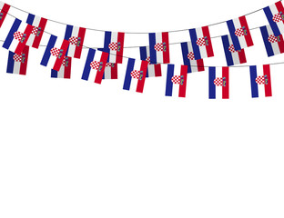 Croatia garland flag on white background