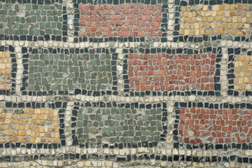 Ancient, old mosaic. decorative art. Abstract texture and background for design