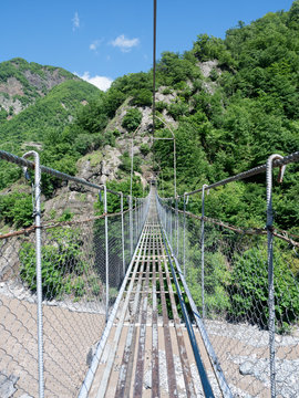Suspended footbridge, Lahic, Azerbaijan