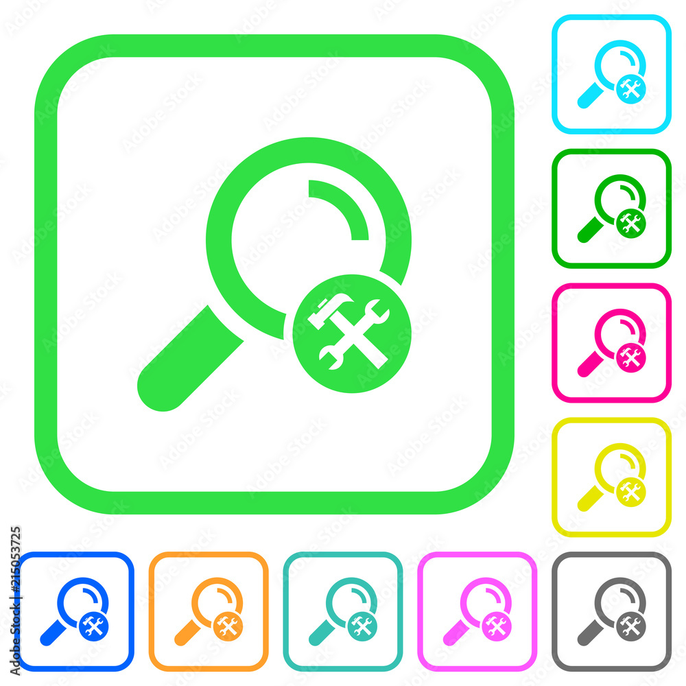 Sticker customize search vivid colored flat icons