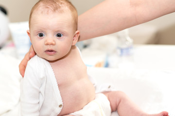 Portrait of cute newborn baby