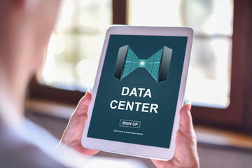 Data center concept on a tablet