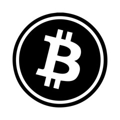 Bitcoin symbol in flat design.