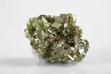 Pyrite and galena absorbed by quartz ,natural crystal,Close-up