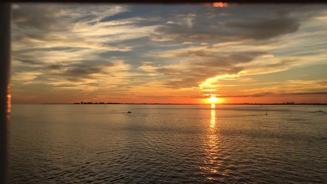 A timelapse of the Disney Cruise leaving the Miami dock