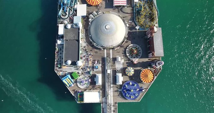 Brighton pier from above, drone footage