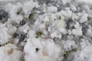 Pyrite and galena absorbed by quartz ,natural crystal,Close-up