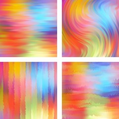 Set with abstract blurred backgrounds. Vector illustration. Modern geometrical backdrop. Abstract template.