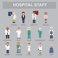 Hospital Staff Cartoon Characters Cartoon Vector Illustration