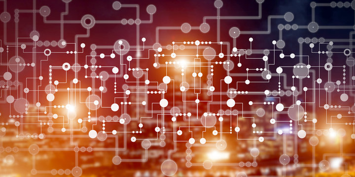 Wireless connection or networking concept as means of communication and social interaction