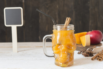 Pumpkin drink with apple, cinnamon and star anise