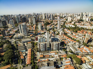 Panoramic view of the buildings and houses of the Vila Mariana neighborhood in São Paulo, Brazil 