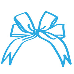 Handgezeichnete Schleife in blau