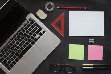 desk and accessories 