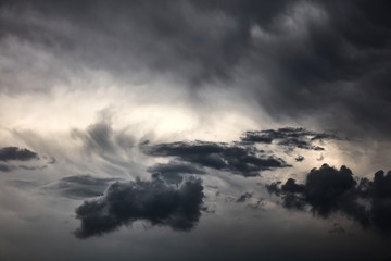 Clouds background. Dramatic grey clouds