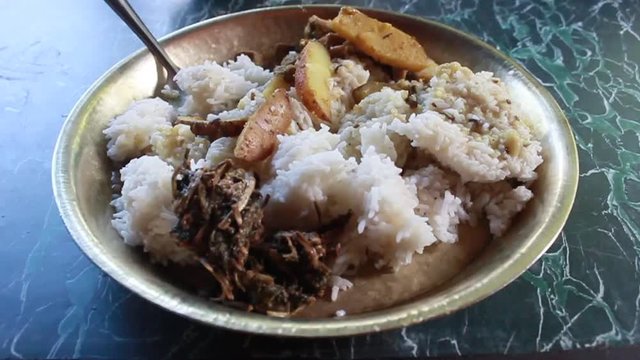 Nepalese local food dhal bhat