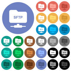 Fototapeta na wymiar FTP over SSH round flat multi colored icons