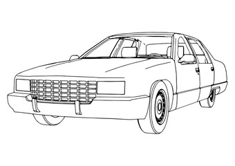 sketch retro car vector