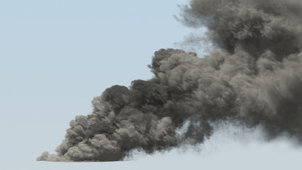large smoke on blue background