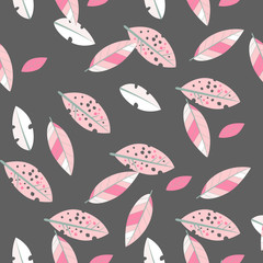 Seamless decorative template texture with leaves.